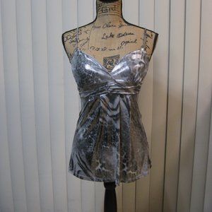 NWOT Rhapsody metallic leopard tank top cami S small